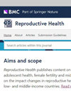 Reproductive Health雜志封面